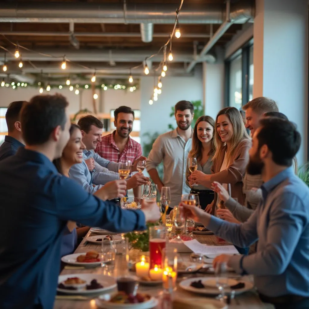 Celebración de éxito de proyecto con cliente