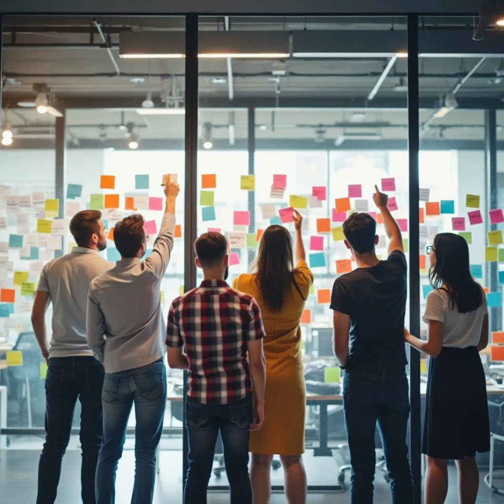 Equipo creativo trabajando